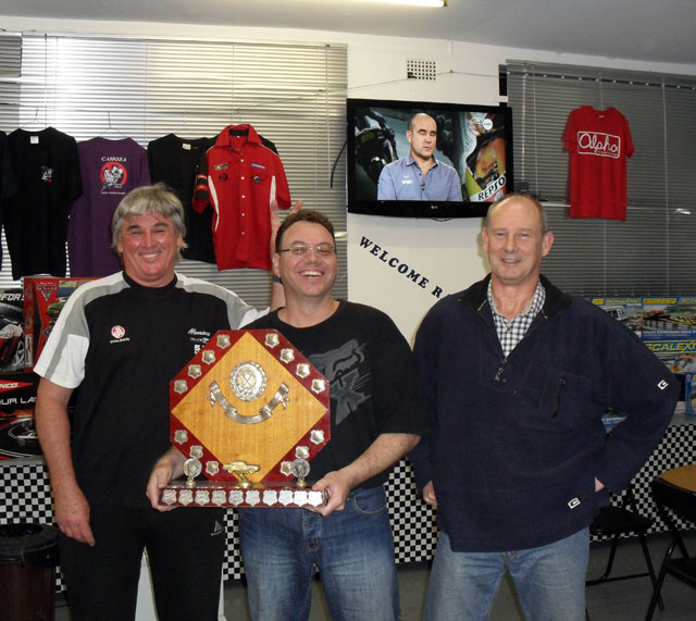 The &quot;Combined&quot; placings Geoghegan Trophy Winners.<br />L to R;<br />Darryl Toole 3rd, Troy Boldy 1st and Charles Rickards 2nd