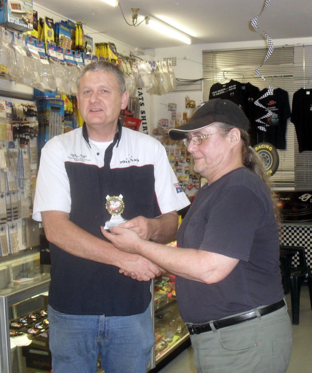 Stoo accepting his trophy for TQ in Group C