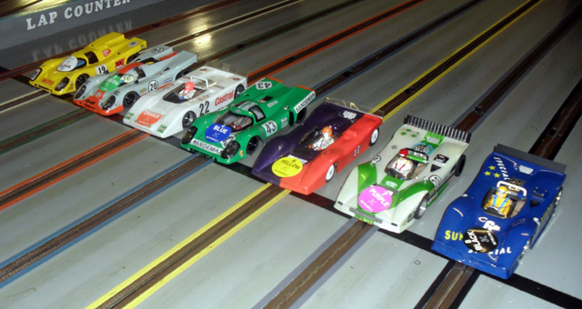 1/24th Historics cars awaiting the start.