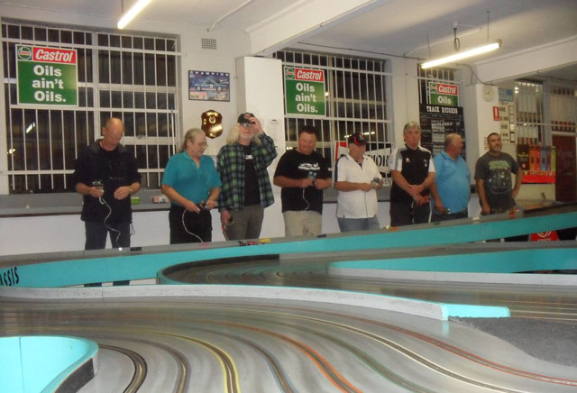 Heat 2 CanAm drivers. L to R; Charles, Stoo, Mark, Gregg, Brad, Darryll, Paul and Justin