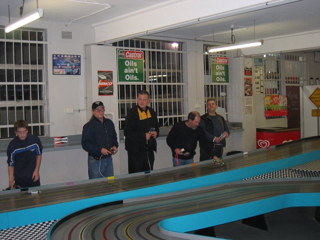 Practice before race - Left to right we have: - Declan Russell, Stoo Amos, James Colefax, Guy Russell, and Dale Anderson.