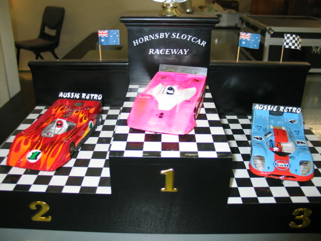 The Podium Cars.<br />James, Mark and Dale