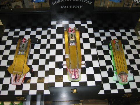 The Podium Chassis;<br />Cody's car (a Wayne Bramble chassis), Dale's RedFox, and Troy's Slick7