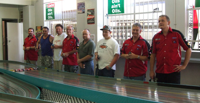 The Drivers Lined up Ready for the Start of The 1/24th CanAm Final