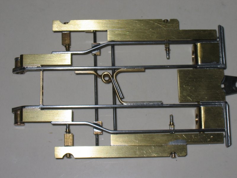 Bare chassis from bottom - all brass sections are K&S .062" brass strip.