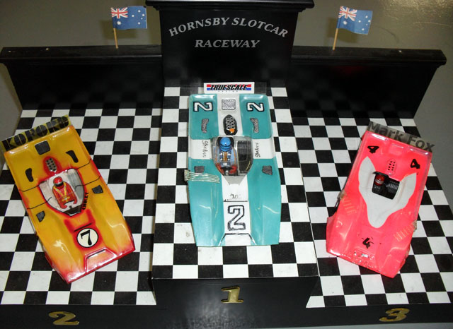 The CanAm Podium cars;<br />Charles, Stoo and Mark