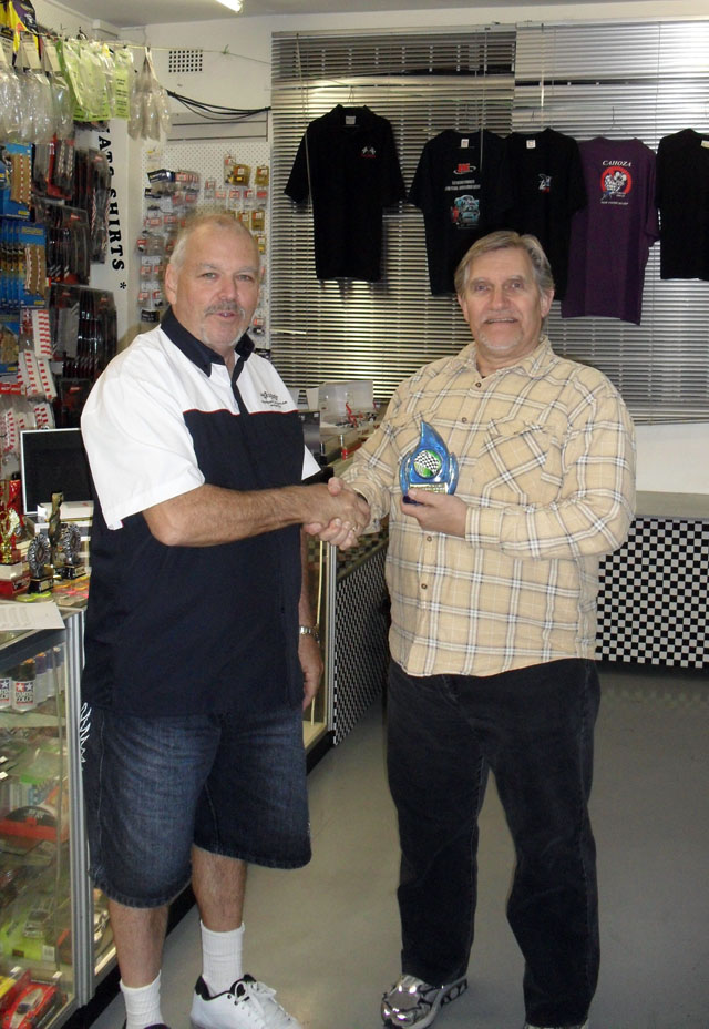 Dale Anderson accepting his trophy for Concours' in CanAm