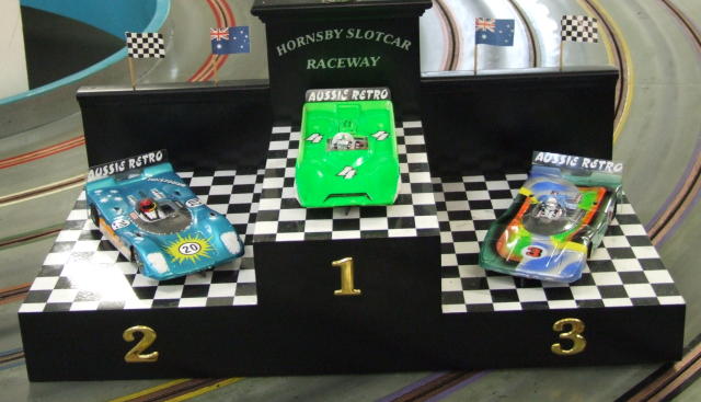 The Podium Cars.<br />Troy, Cody and Daniel.