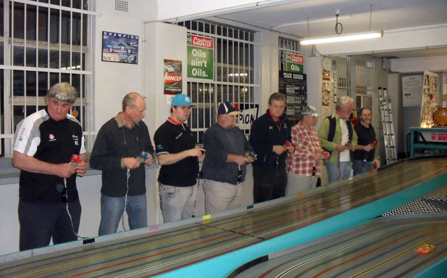 Some Serious Racing in the Final.<br />L to R; Darryl, Charles, Cody, Brad, James, Dale, Mark and Geoff