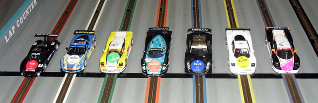 The 1/32 Modern GT cars at the start.<br />Great to see a more Diverse field as well